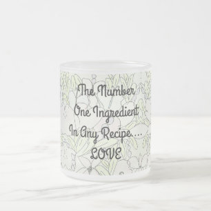 Caneca De Café Vidro Jateado Ingrediente...AMOR