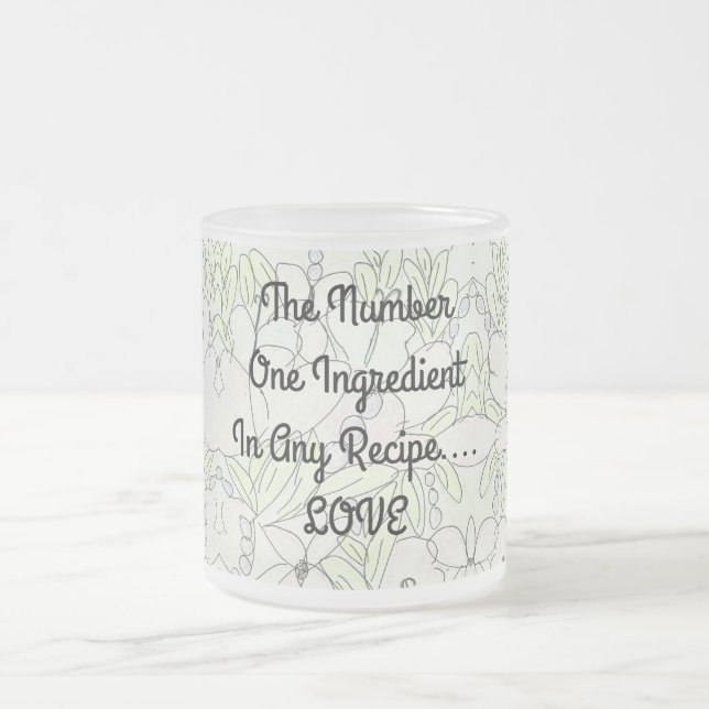 Caneca De Café Vidro Jateado Ingrediente...AMOR (Centro)