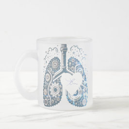 Caneca De Café Vidro Jateado Inhalo de coeur