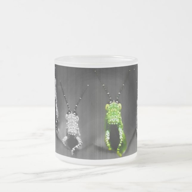 Caneca De Café Vidro Jateado Inseto Verde Lumpy (Centro)