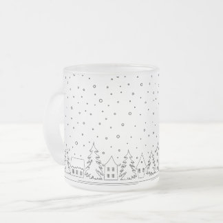 Caneca De Café Vidro Jateado Inverno