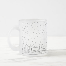 Caneca De Café Vidro Jateado Inverno