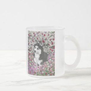 Caneca De Café Vidro Jateado Irie o rouco Siberian nas flores