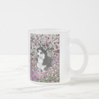 Caneca De Café Vidro Jateado Irie o rouco Siberian nas flores
