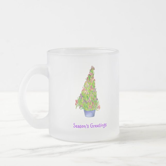 Caneca De Café Vidro Jateado Iris Christmas Mug (Esquerda)
