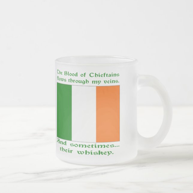Caneca De Café Vidro Jateado Irish Blood e Whiskey (Direita)