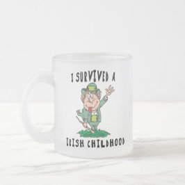 Caneca De Café Vidro Jateado Irlandês engraçado - eu sobrevivi a uma infância