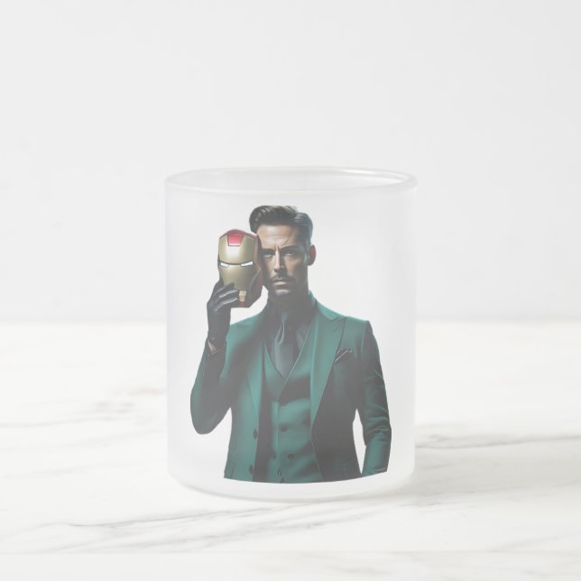 Caneca De Café Vidro Jateado Iron Man never die (Centro)