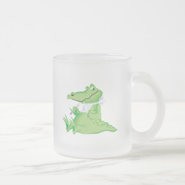 Caneca De Café Vidro Jateado jacaré faminto (Direita)
