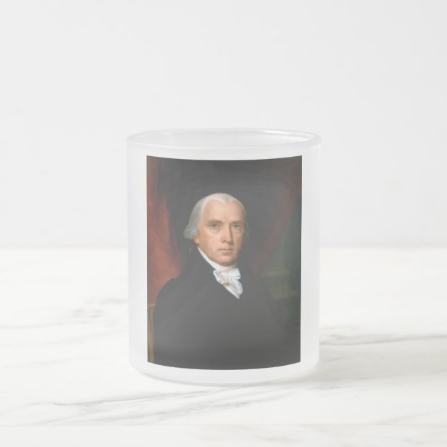 Caneca De Café Vidro Jateado James Madison, o 4º Presidente: América Colonial (Centro)