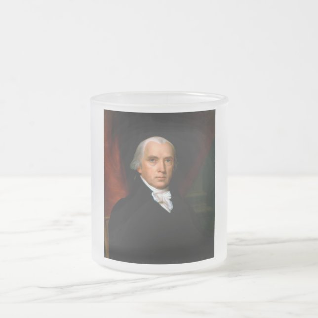 Caneca De Café Vidro Jateado James Madison, o 4º Presidente: América Colonial (Centro)