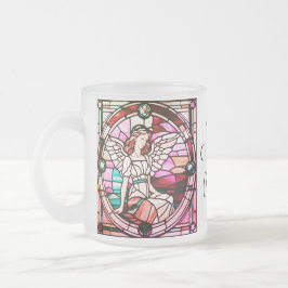 Caneca De Café Vidro Jateado Janela de Vidro Anjo Vermelho de Natal