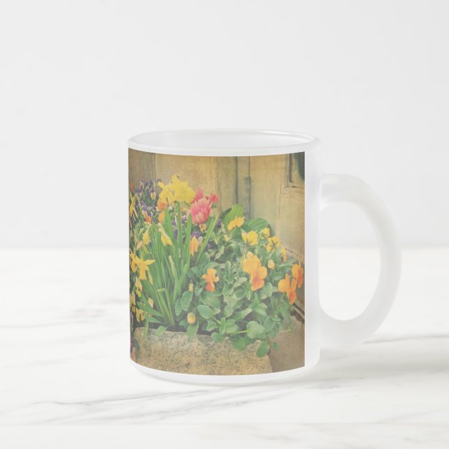Caneca De Café Vidro Jateado Jardim Mini Springtime (Direita)