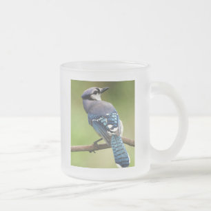 Caneca De Café Vidro Jateado Jay azul que pensa de você pai da mamã da família
