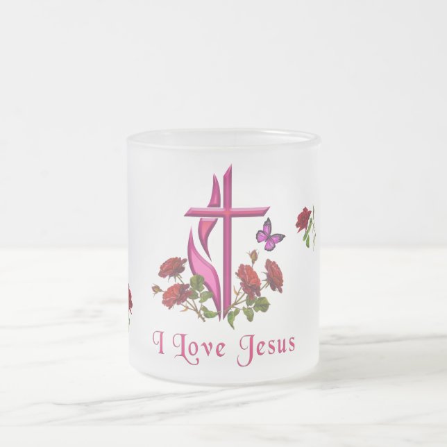 Caneca De Café Vidro Jateado Jesus (Centro)