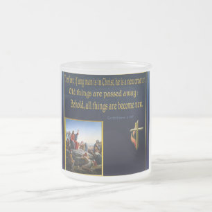 Caneca De Café Vidro Jateado Jesus ensinando várias escrituras
