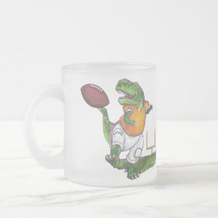 Caneca De Café Vidro Jateado Jogador de futebol do Dino