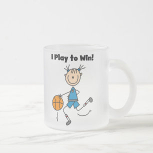 Caneca De Café Vidro Jateado Jogo do B-Ball a ganhar