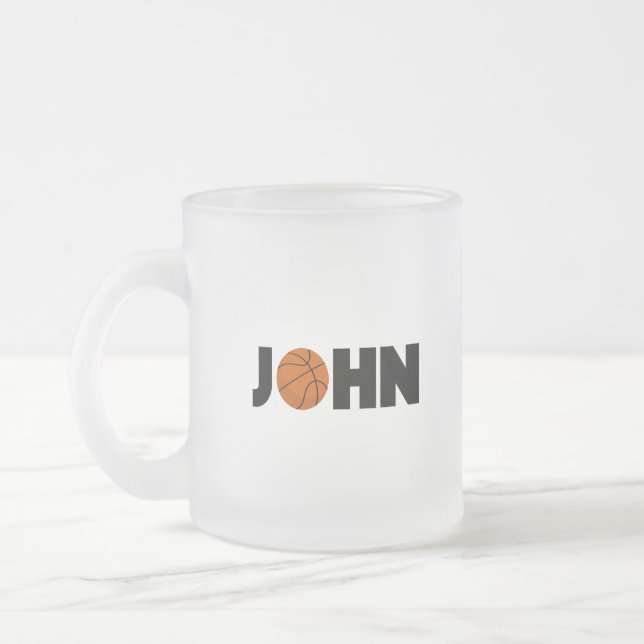 Caneca De Café Vidro Jateado John Basball (Esquerda)