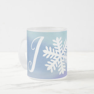 Caneca De Café Vidro Jateado Joy Snowflake