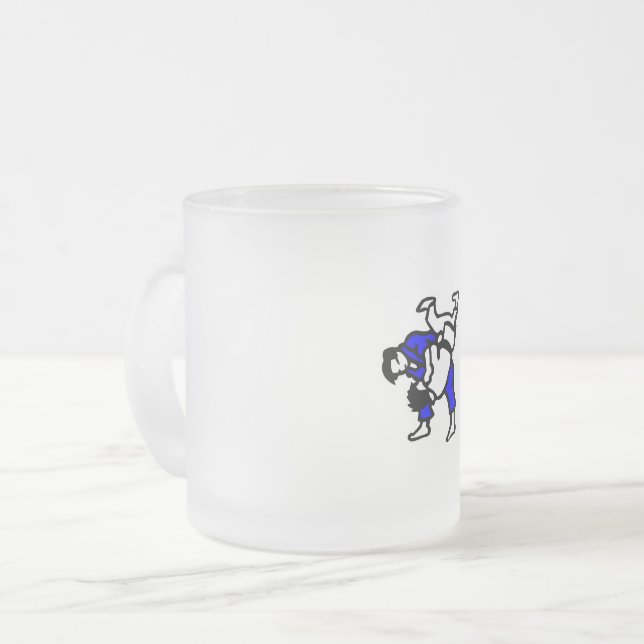 Caneca De Café Vidro Jateado Judô (Frente Esquerda)