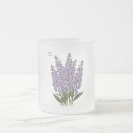Caneca De Café Vidro Jateado Julho Larkspur Bloom - Presente de Aniversário Per