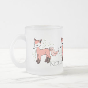 Caneca De Café Vidro Jateado Kettu -- Raposa Finlandesa Fofa