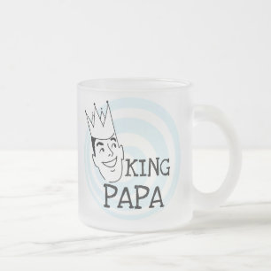 Caneca De Café Vidro Jateado King Papa T-shirts e presentes