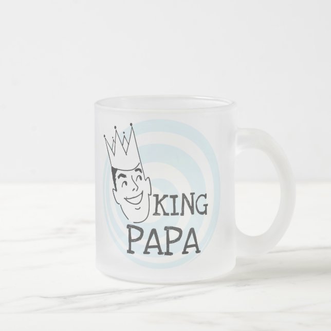 Caneca De Café Vidro Jateado King Papa T-shirts e presentes (Direita)