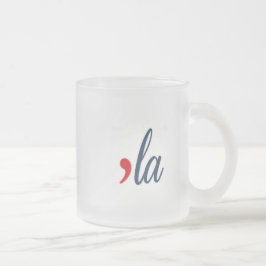 Caneca De Café Vidro Jateado LA para Kamala Harris. Branco, Vermelho, Frente Cl