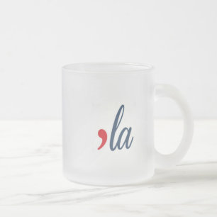 Caneca De Café Vidro Jateado LA para Kamala Harris. Branco, Vermelho, Frente Cl