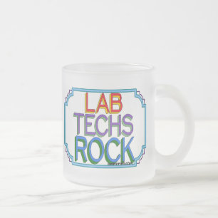 Caneca De Café Vidro Jateado Lab Techs Rock