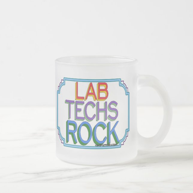 Caneca De Café Vidro Jateado Lab Techs Rock (Direita)