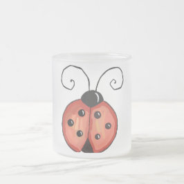 Caneca De Café Vidro Jateado Ladybug