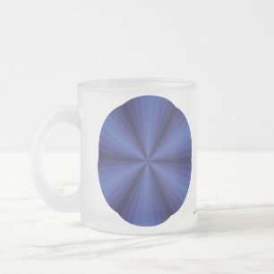 Caneca De Café Vidro Jateado Lâmina Azul de Illusão Óptica