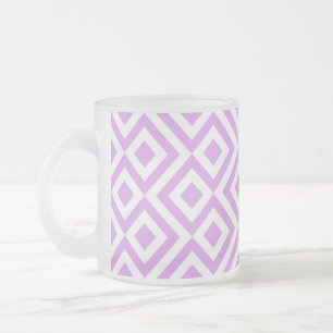 Caneca De Café Vidro Jateado Lavanda e Pasta branca