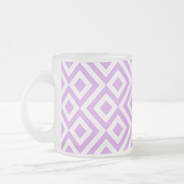 Caneca De Café Vidro Jateado Lavanda e Pasta branca (Esquerda)