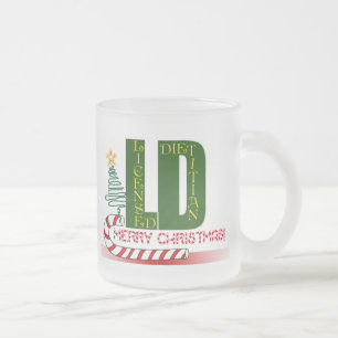 CANECA DE CAFÉ VIDRO JATEADO LD MERRY CHRISTMAS - DIÉTICO LICENCIADO