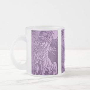 Caneca De Café Vidro Jateado Leão e aranhas roxos da banda do guardião