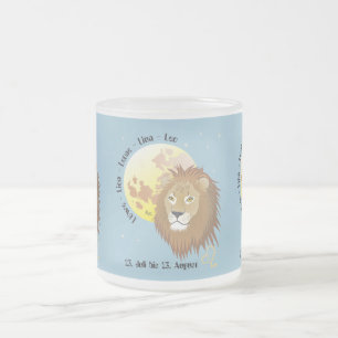 Caneca De Café Vidro Jateado Leão - Sternzeichen taça