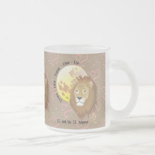 Caneca De Café Vidro Jateado Leão - Sternzeichen taça