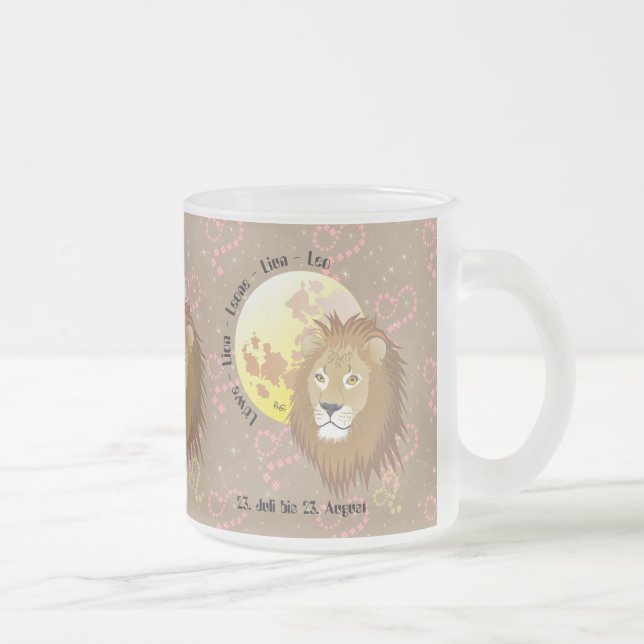 Caneca De Café Vidro Jateado Leão - Sternzeichen taça (Direita)