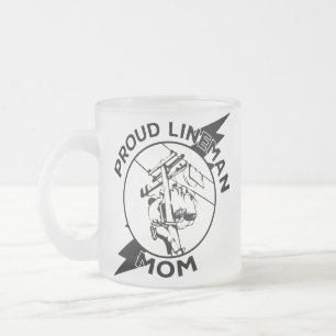 Caneca De Café Vidro Jateado Legal Super Orgulhosa Lineman Mãe- Dia de as mães