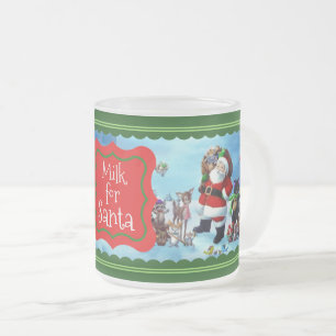 Caneca De Café Vidro Jateado Leite para Papais noeis
