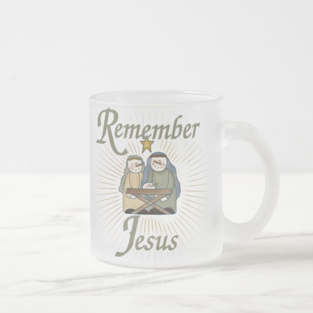 Caneca De Café Vidro Jateado Lembre de Jesus (Direita)