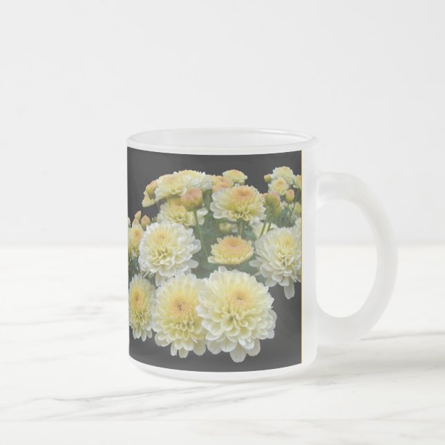 Caneca De Café Vidro Jateado Lemon Meringue Chrysanthemums (Direita)