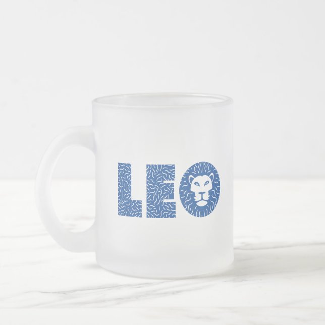 Caneca De Café Vidro Jateado Leo (Esquerda)