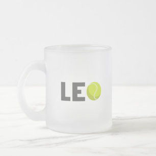 Caneca De Café Vidro Jateado Leo Tênis