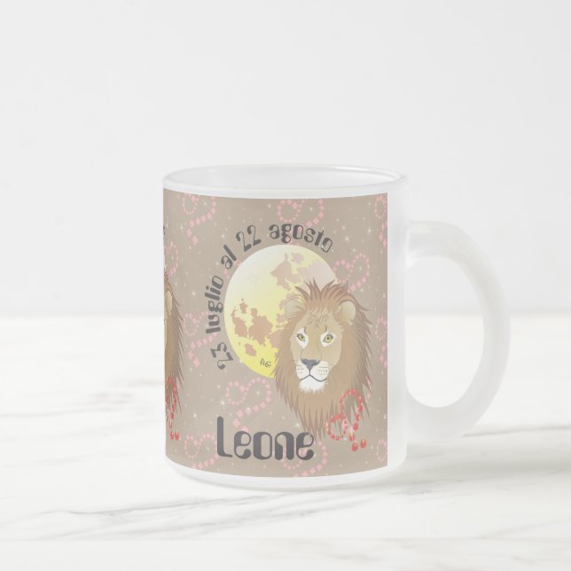 Caneca De Café Vidro Jateado Leone 23 al 22 Tazze luglio agosto (Direita)