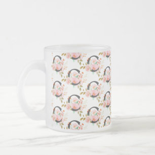 Caneca De Café Vidro Jateado Letra C